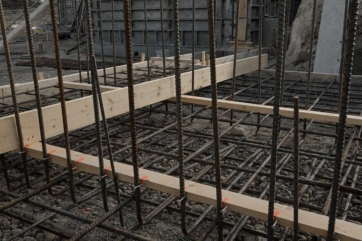 Concrete construction worksite